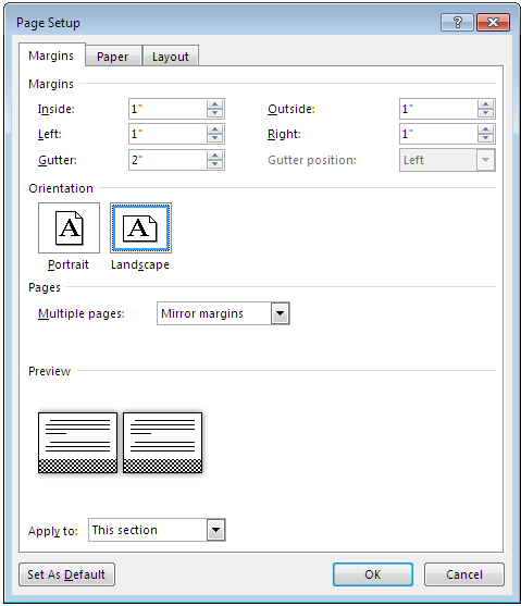 Margins for Bound Documents